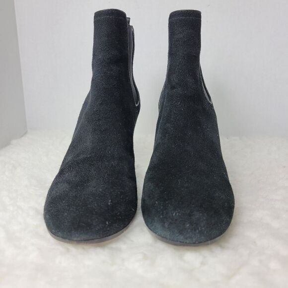 Tory Burch Women's Boot Size 8.5  Black Suede Heeled Chelsea Shoes - Picture 4 of 8